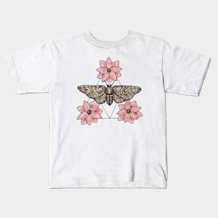 Moth and Flowers Kids T-Shirt